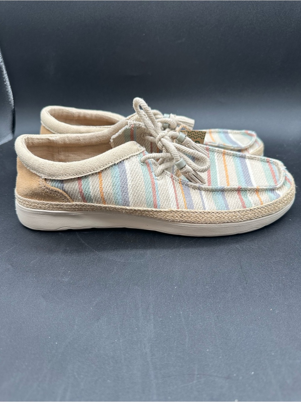 NWT Sanuk Shaka Lite SL Blanket Women's Sidewalk Surfers Shoes Sand Multi Sz 10